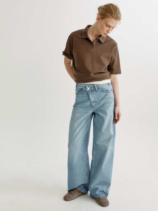 базовое поло с коротким рукавом от бренда sela вид слева