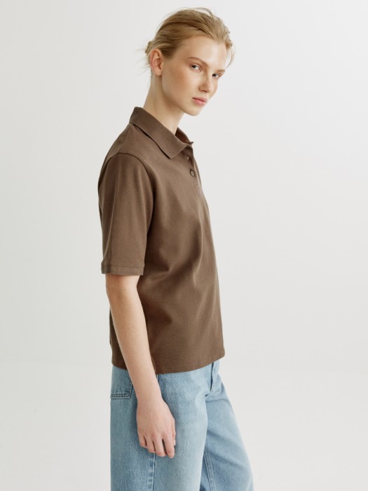 базовое поло с коротким рукавом из россии вид сбоку