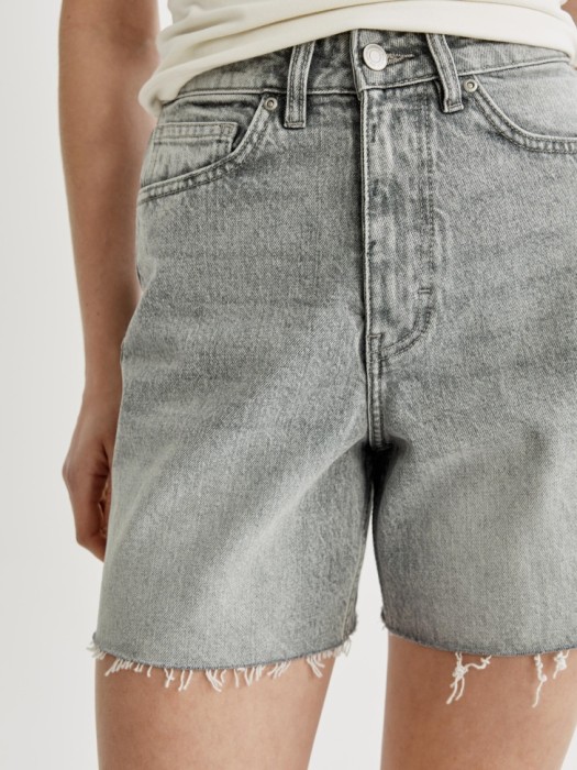 базовые джинсовые шорты с необработанным краем по цене 2599 руб вид справа