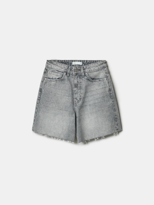базовые джинсовые шорты с необработанным краем универсального стиля с лицевой стороны