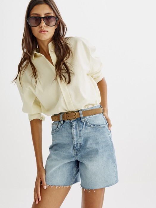 базовые джинсовые шорты с необработанным краем 4610517695345 фотография