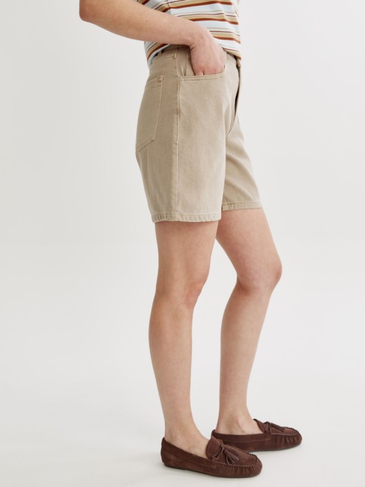 базовые джинсовые шорты со средней посадкой из россии вид сбоку