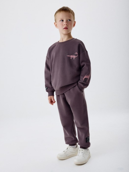 базовые джоггеры с патчем для мальчиков от бренда sela вид слева