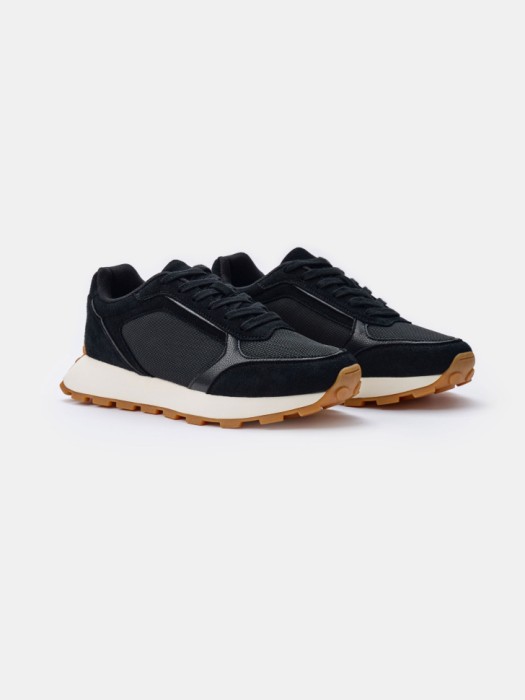 базовые комбинированнные кроссовки из замши спереди