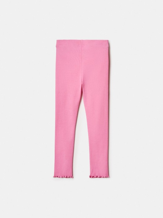 базовые леггинсы в рубчик для девочек от бренда sela вид слева