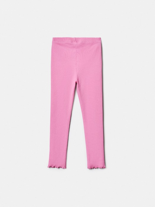 базовые леггинсы в рубчик для девочек от бренда sela вид слева