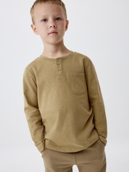 базовый лонгслив на пуговицах для мальчиков 4680798491387 фотография