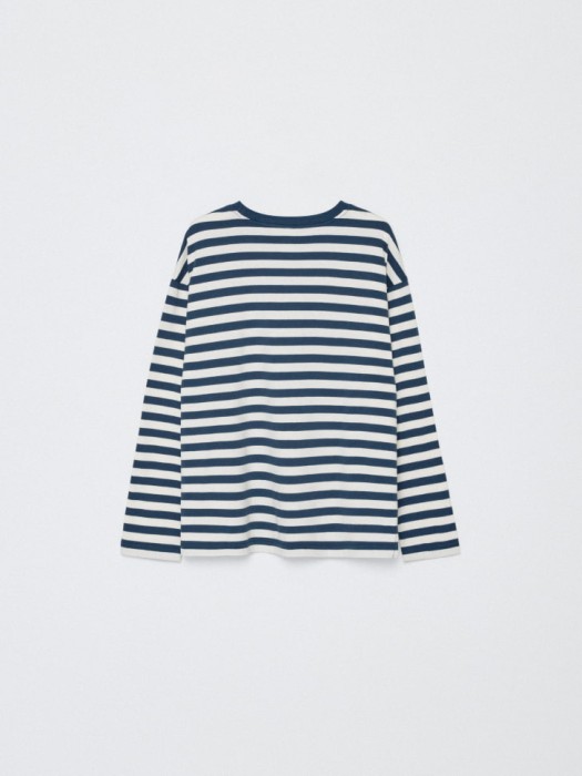 базовый лонгслив в полоску для девочек от бренда sela вид слева
