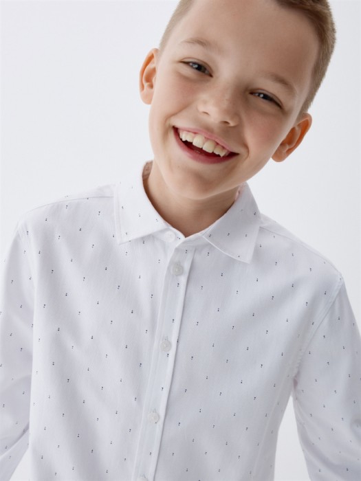 белая рубашка с принтом для мальчиков 4680704784671 фотография