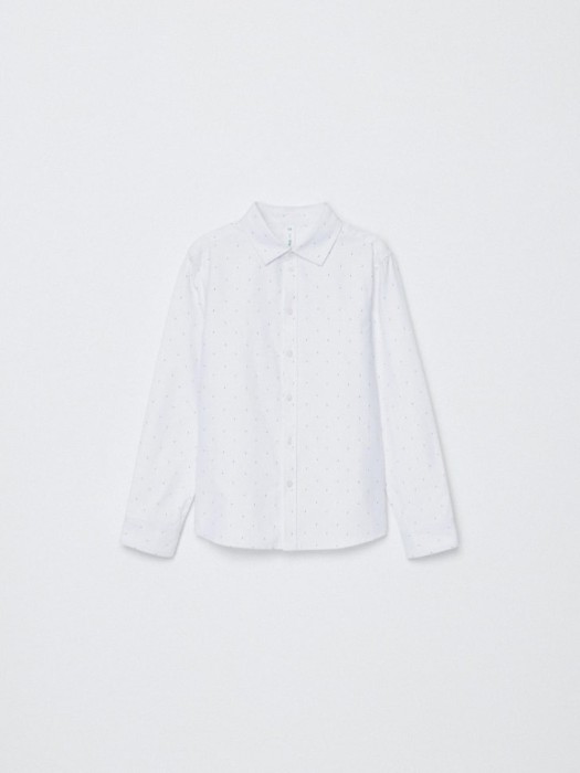 белая рубашка с принтом для мальчиков по цене 1399 руб вид справа