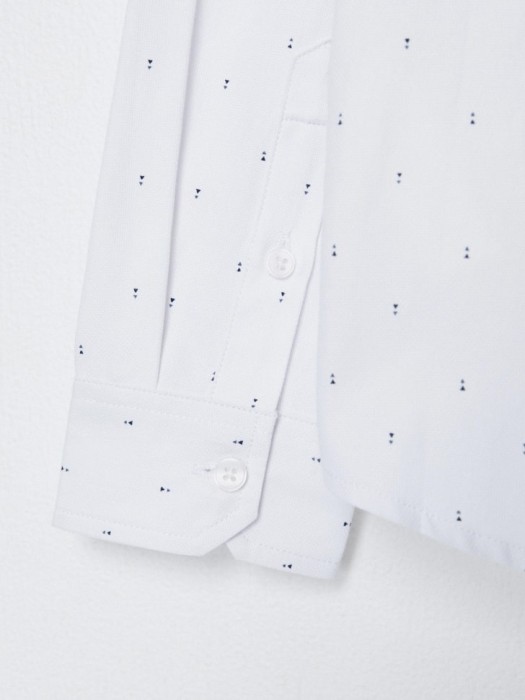 белая рубашка с принтом для мальчиков из хлопка спереди