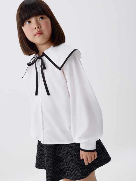 блузка из модала с нарядным воротником для девочек 4680798418902 фотография