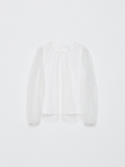 блузка из сетки в горошек для девочек по цене 799 руб вид справа