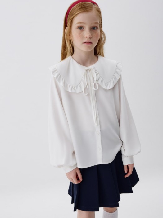 блузка из смесового модала с нарядным воротником для девочек 4680704784596 фотография