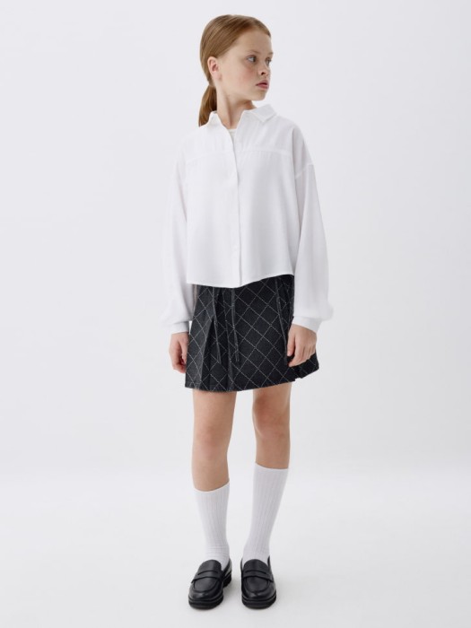 блузка из вискозы для девочек от бренда sela вид слева