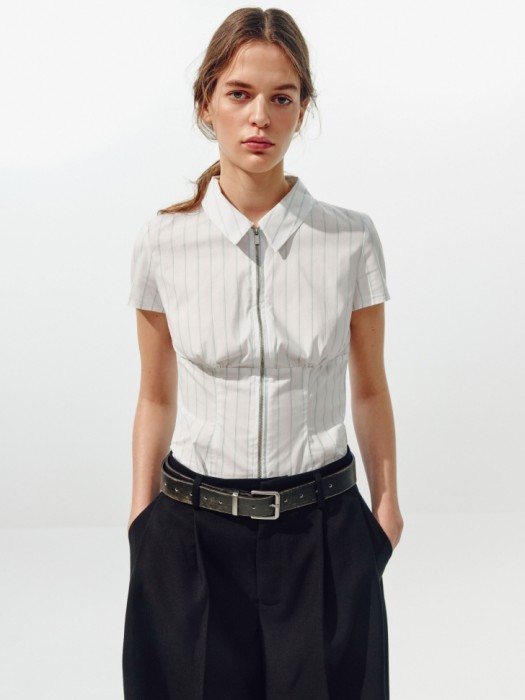 блузка на молнии в полоску из линейки  young 4610517787774 фотография
