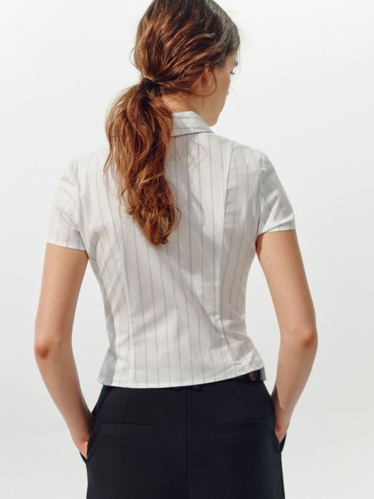 блузка на молнии в полоску из линейки  young по цене 2499 руб вид справа