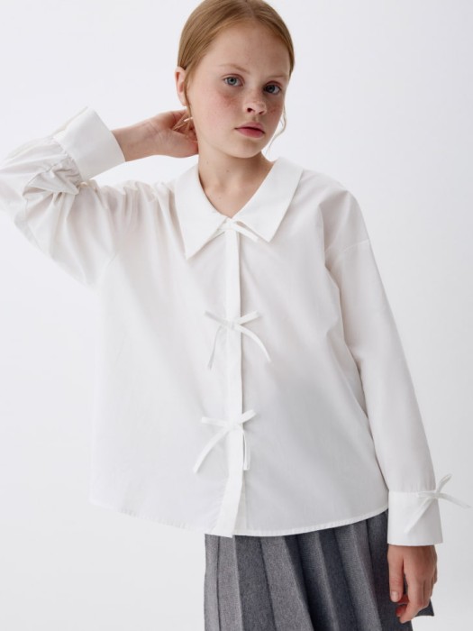 блузка с бантиками для девочек 4680798287454 фотография