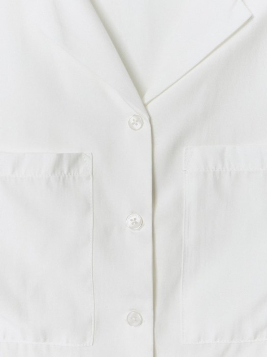 блузка с коротким рукавом для девочек из льна спереди