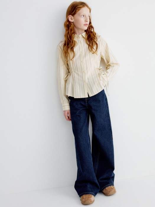 блузка в полоску с завязками для девочек по цене 2599 руб вид справа