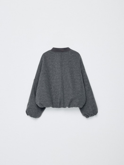 бомбер оверсайз из пальтовой ткани для девочек от бренда sela вид слева