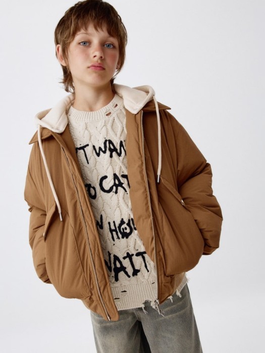 бомбер оверсайз с трикотажным капюшоном детский 4680798271743 фотография