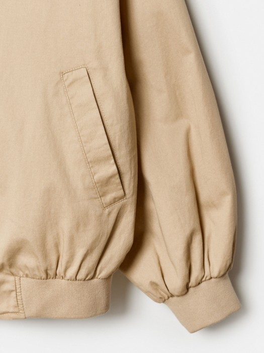 бомбер оверсайз с воротником из хлопка спереди