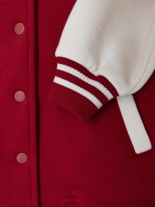 бомбер в стиле преппи детский из хлопка спереди