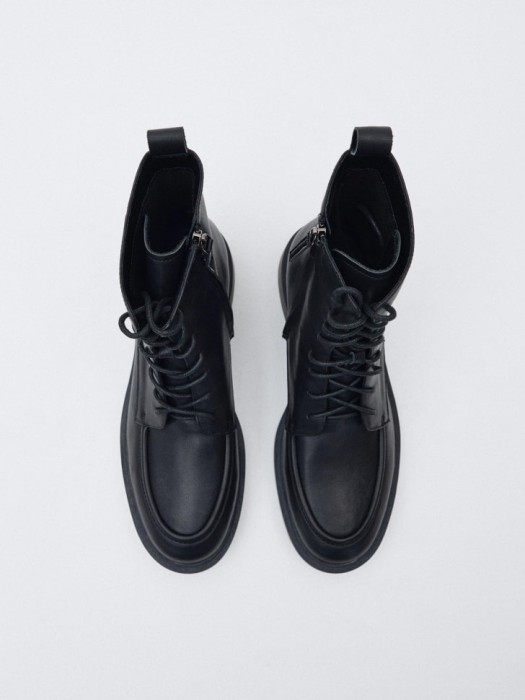 ботинки из натуральной кожи на шнуровке из россии вид сбоку