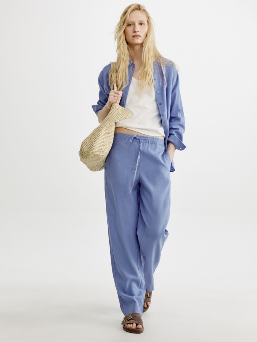 брюки-дудочки из смесового льна и вискозы 4610517431806 фотография