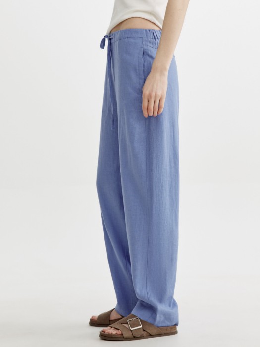 брюки-дудочки из смесового льна и вискозы из россии вид сбоку