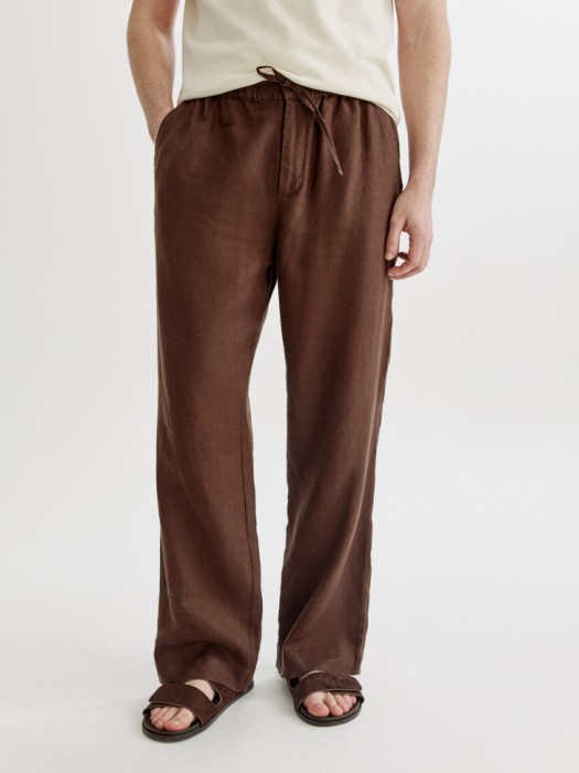 брюки из 100% премиального льна от бренда sela вид слева