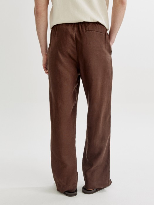 брюки из 100% премиального льна из россии вид сбоку