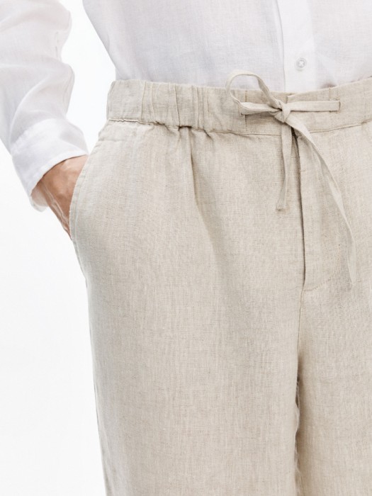 брюки из 100% премиального льна от бренда sela вид слева