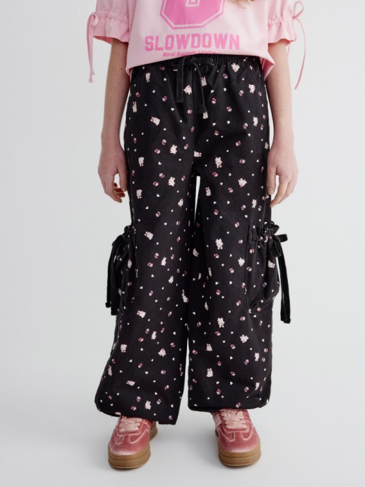 брюки карго в горошек для девочек от бренда sela вид слева