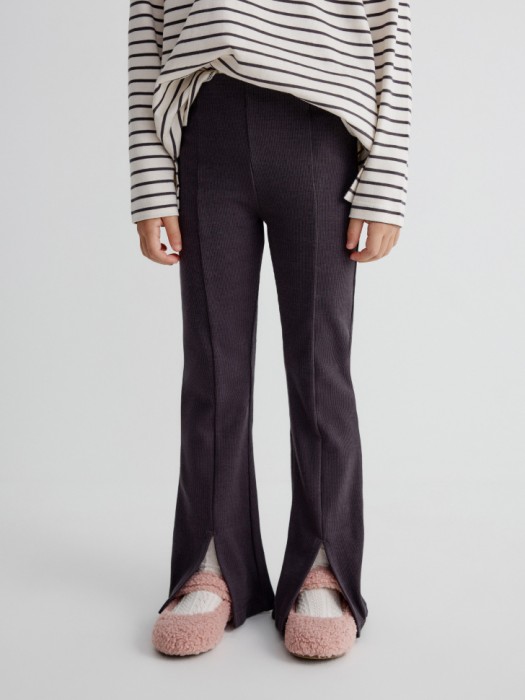 брюки клеш с разрезами для девочек от бренда sela вид слева