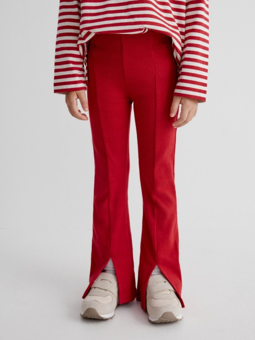 брюки клеш с разрезами для девочек от бренда sela вид слева