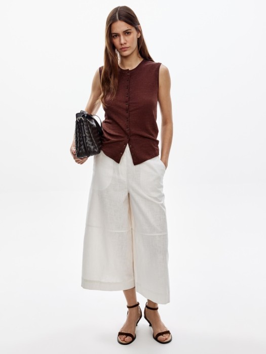 брюки-кюлоты из смесового льна 4610517791429 фотография