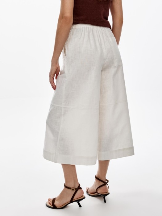 брюки-кюлоты из смесового льна из россии вид сбоку