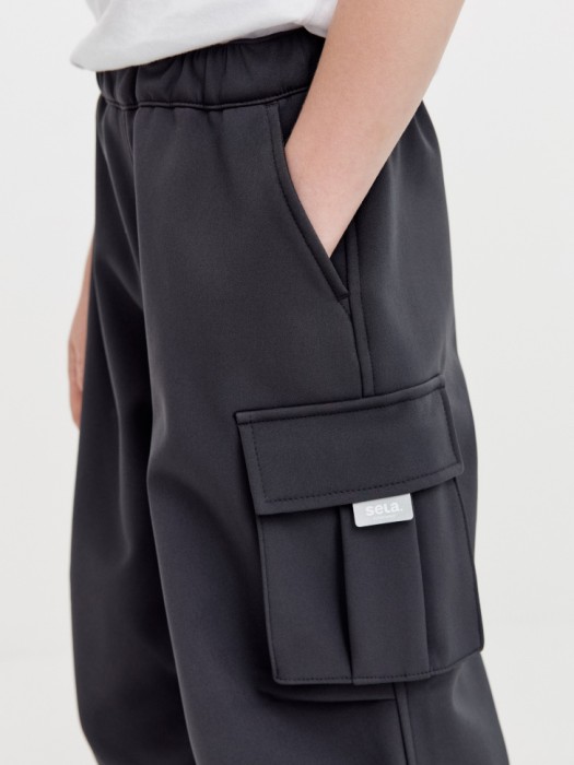брюки-парашюты из softshell на флисе для мальчиков от бренда sela вид слева