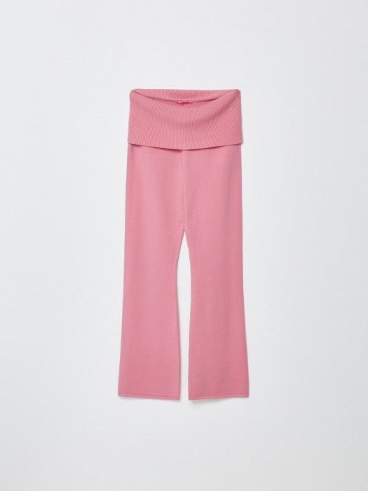 брюки вязаные с баской из линейки  young универсального стиля с лицевой стороны