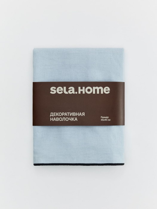 чехол для декоративной подушки из хлопка и льна из россии вид сбоку