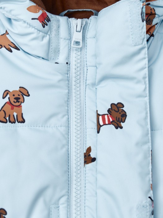 демисезонный стеганый комбинезон с принтом для малышей из россии вид сбоку