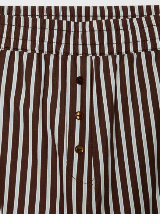 домашние брюки из хлопка в полоску из хлопка спереди