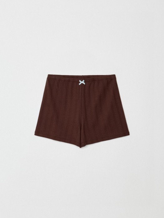 домашние шорты с рельефным узором из хлопка спереди