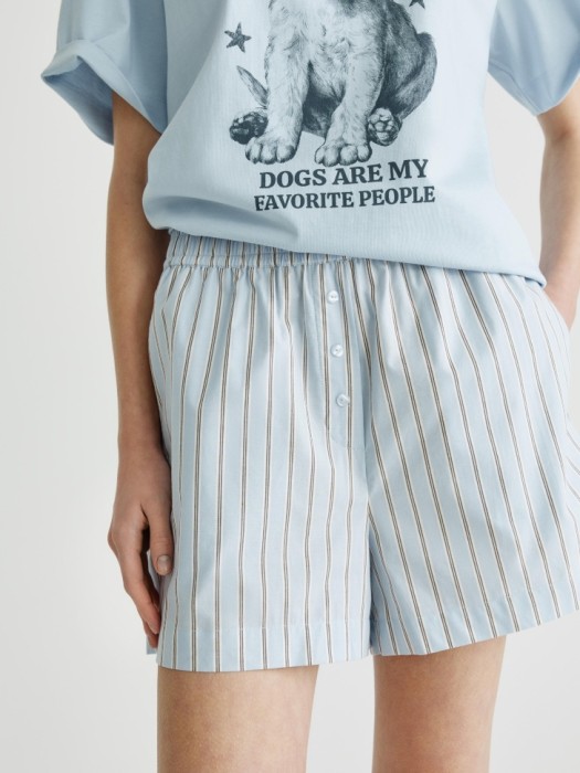 домашние шорты в полоску от бренда sela вид слева