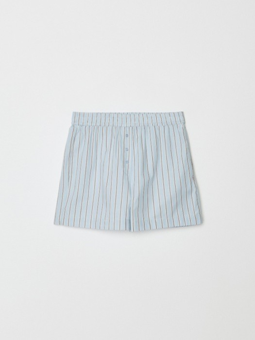 домашние шорты в полоску из хлопка спереди