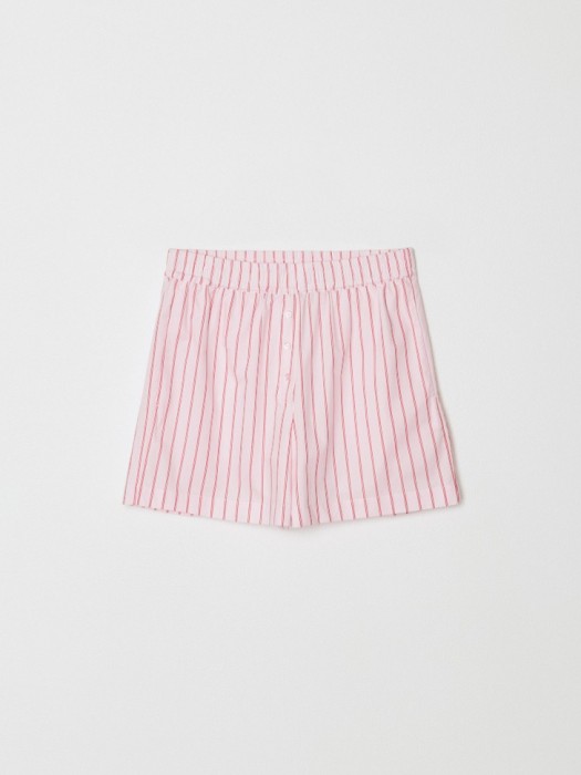 домашние шорты в полоску из хлопка спереди