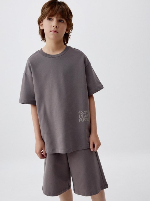 домашний комплект из футера для мальчиков из хлопка спереди