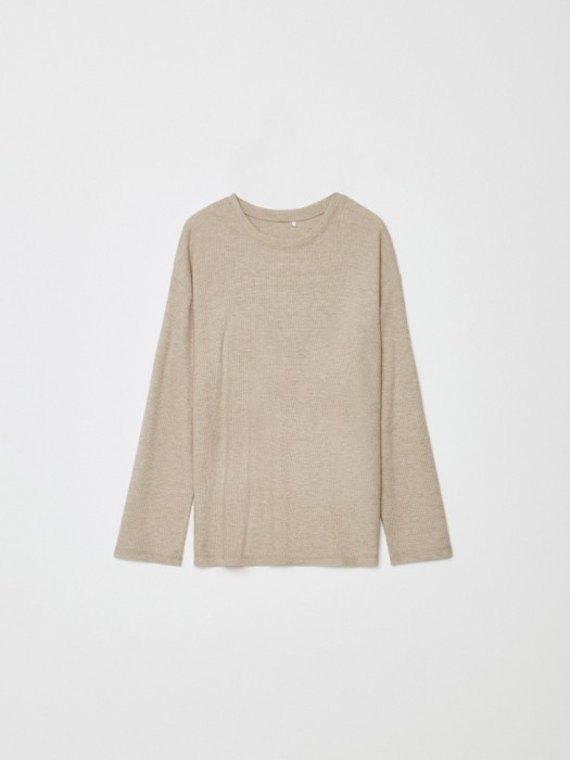 домашний лонгслив из вафельного трикотажа из трикотажа спереди